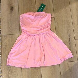 Pink Strapless mini Dress